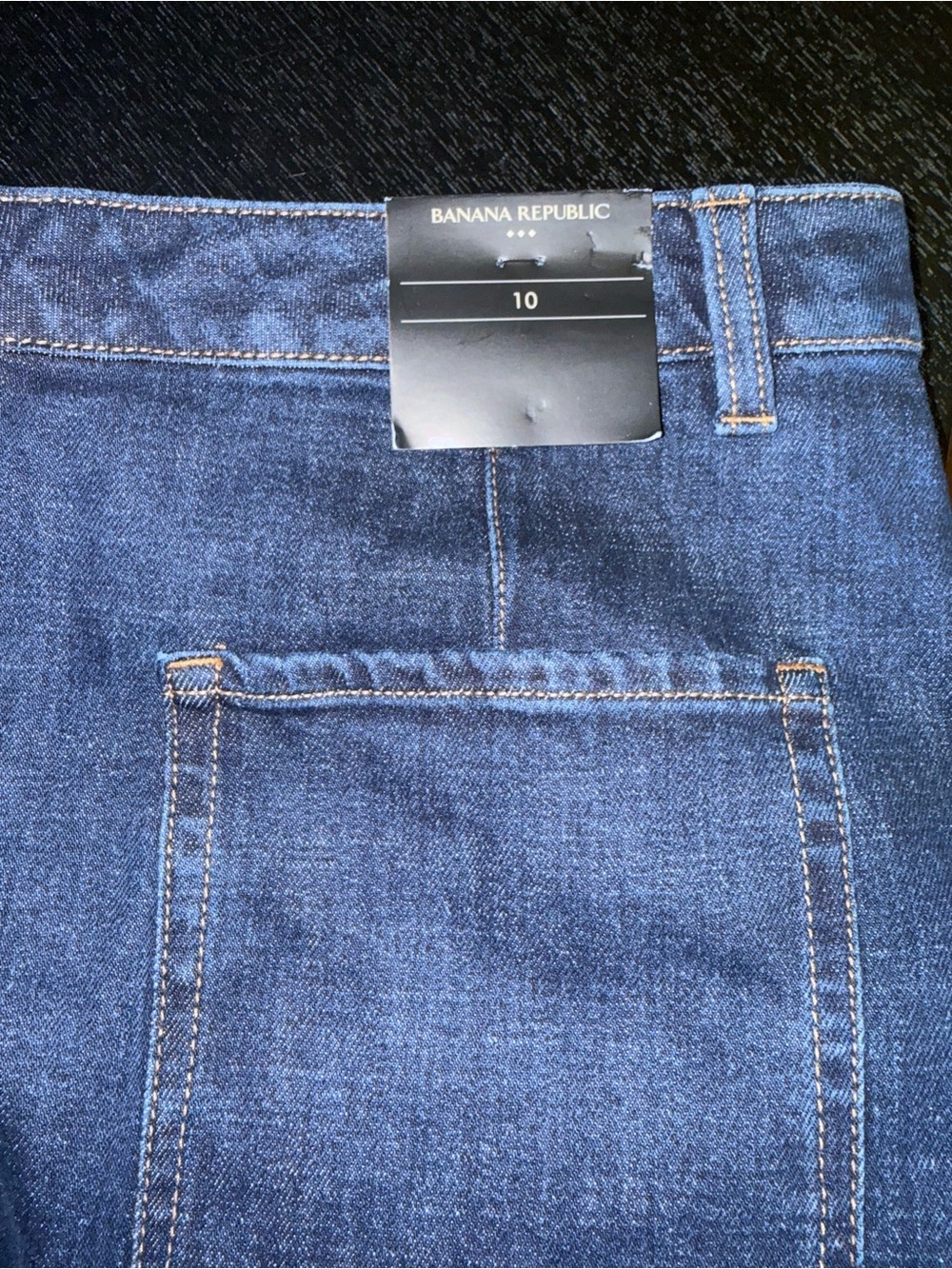NWT! Banana Republic Maxi Split Skirt (dark wash) Sz 10 w/center front split. - Picture 9 of 12